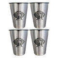 4 Pack 16oz Conical Stainless Steel Cups - Laser Engraved Animals, Stackable Durable Metal Cold Drink Cups for Parties & Outdoor Events (Dachshund) - color: Dachshund