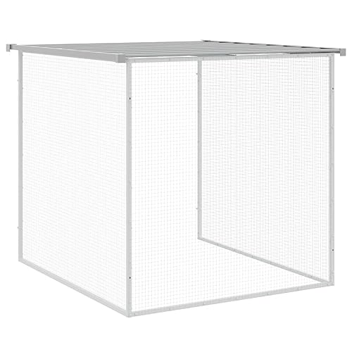 Chicken Coop with Roof, Large Galvanised Steel Poultry Cage for Backyard, 79.9 x 38.6 x 35.4 inch Outdoor Run for Hens and Small Animals, Weather-Resistant Pet Enclosure