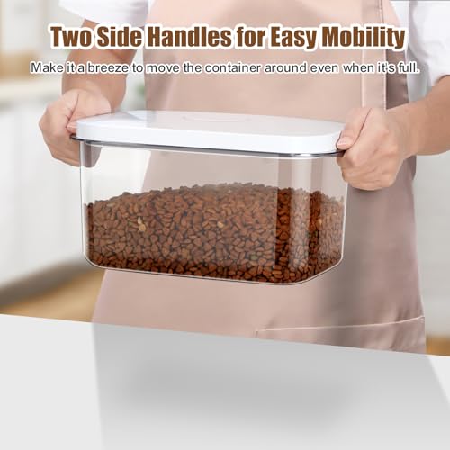 TBMax Dog Cat Food Storage Container 6-8 Lbs with Easy-Carrying Handles, Stackable Pet Food Dog Treat Container with Pop Up Lids, Airtight Food Storage Bin for Kitchen Organization