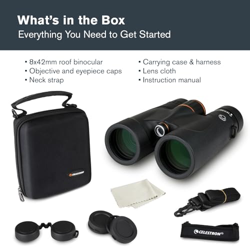 Celestron Regal ED 8x42 Binoculars with ED Glass for Birding & Nature | Premium ED Optics, Phase, Dielectric Coated BaK–4 Prism, Fully Multi–Coated Glass, 4.9 ft Close Focus, Tripod Adaptable - size: 8x42mm