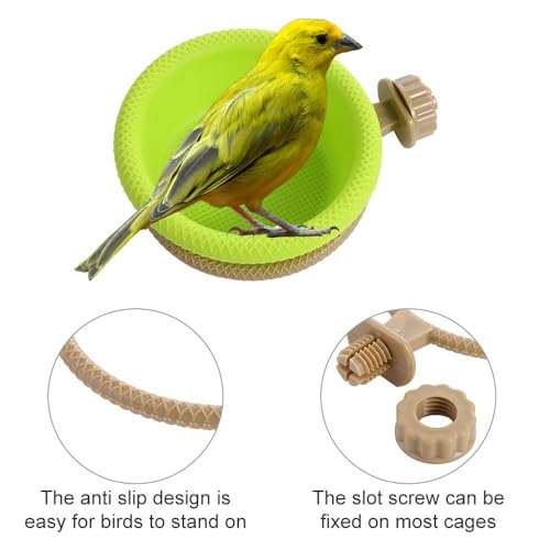 Kopida Multi-Function Bird Bath for Cage, Universal Style Small Tub Bowl for Hang Inside Cage Birdbath Shower for Parrot/Parakeets/Cockatiels/Canary/Budgerigar (4.7")
