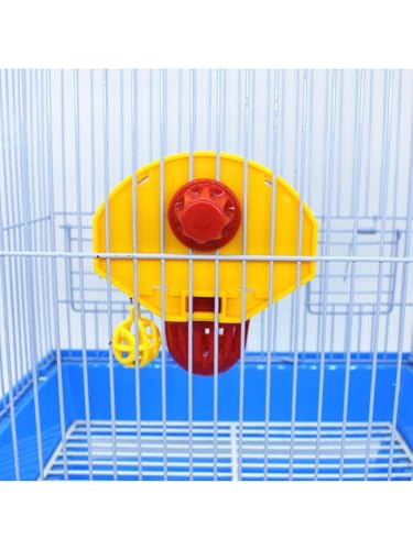 Bird Basketball Toy with Mirror Hanging Foraging Chew Ball Interactive Intelligence Training Toy for Budgies Parakeets Cockatiels Conure Easy to Install