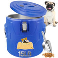 Newget 15lb Airtight Stainless Steel Dog Food Storage Container with Scoop | Airtight, Sturdy, Moisture-Proof, Large Metal Cat & Dog Food Container with Lid, Prevents Pets from Opening, Easy to Clean - size: 15 lb