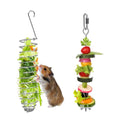 2 PCS Rat Enrichment Toys, Stainless Steel Hamster Foraging Toy, Hanging Fruit & Vegetable Holder for Mice, Rat Cage Accessories Chew-Proof Slow Feeder Puzzle Toy for Hamster, Bird