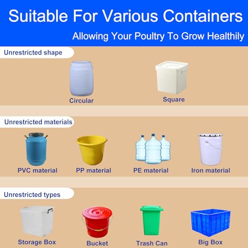 16 Pack Automatic Chicken Waterer, Blue Chicken Water Feeder Cups Suitable for Various Poultry, Cup Body Deepened Double Rubber Ring No Leakage, with Mounting Hole Opener - color: Blue, size: 16-Pack
