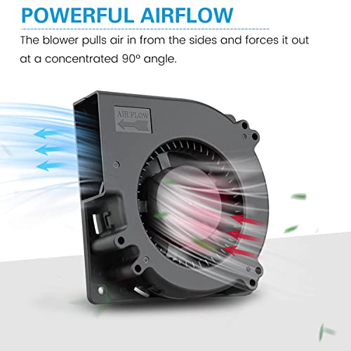 GDSTIME 120mm Blower Fan, AC 110V 220V DC 12V Powered Fan with Speed Control, for Receiver DVR Xbox Modem AV Cabinet Cooling | Dual Ball Bearing, Squirrel Cage, Centrifugal Fans, High Airflow, for Receiver DVR Xbox Modem AV Cabinet Cooling - 1232 - size: