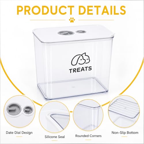 4Qt Pet Food Storage Containers, Airtight Dog Food Storage Container with Chronograph Wheel Design, Dog Treat Container with Suitable for Pet,Bird Seeds,Dog & Cat Treats(White) - color: 1pack