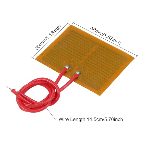 6pcs Film Heater Plate Adhesive Pad 5V 1W 30mmx40mm PI Heating Elements Film Strip Heater Adhesive Polyimide Heater Plate - size: 30mmx40mm
