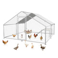 13.1 x 9.8 x 6.4 FT Metal Chicken Run, Chicken Coop with Cover | Reinforced frame, Walk-in Chicken Coop, Waterproof Cover, Side Hardware Cloth, Roosting Perch, Backyard & Farm Use - size: 157.5"L x 117.6"W x 78.5"H