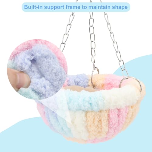 Wontee Bird Nest Bed Parrot Hanging Swing Hammock Bird Cage House for Budgies Parakeets Cockatiels Lovebirds Conures (Multi-Colored) - color: Multi-colored