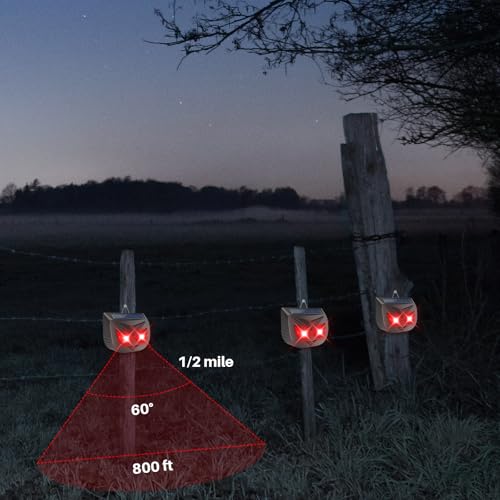 Solar Nocturnal Animal Repeller Outdoor Coyote Deterrent Predator Eyes Animal Deterrent Predator Lights for Chicken Coop, Raccoon, Deer, Skunk, Fox Out of Yard Garden Patio, 4 Pack