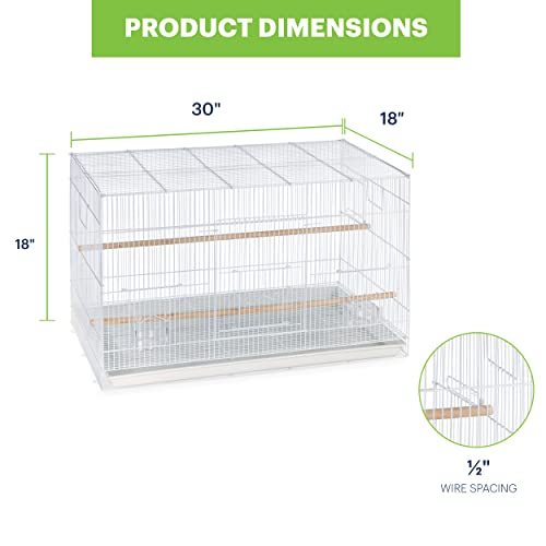 Prevue Pet Products Flight Cage Metal Steel Bird Crate, Multi-Bird Home Stackable Cage for Birds, Home Crate for Extra-Small Pet Parakeets, Finches, and More, White