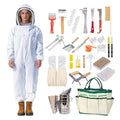 Honey Lake 31Pcs Beekeeping Supplies Starter Tool Kit with Bee Suit for Beekeepers, Includes Bee Smoker, Beehive Frame Holder, Frame Grip, Bee Marking Pen, Hive Tool and More Beekeeping Tools (L) - size: L
