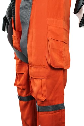 X-WING RESISTANCE PILOT TFA COSTUME Flight Suit Jumpsuit and Vest Only - size: Large