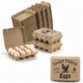 50 Pack Egg Cartons, 3x4 Style Paper Pulp Egg Trays with Printed Design, Sturdy & Reusable Egg Holder 12 Count Dozen Chicken Egg Storage Tray for Farmers, Home Use & Transport - style: 50Pcs Egg Carton with Printed