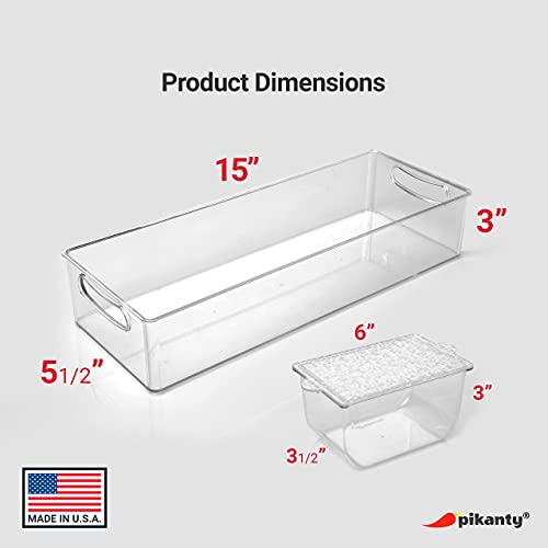 Pikanty Condiment Server Tray with 4 Removable Containers and Lids - Taco Bar, Pizza Bar, Burger Bar, Salad Toppings Organizer with Carry Handles, Dishwasher Safe, Made in USA - style: Condiment Server Large