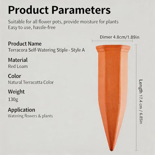 6 Pack Large Terracotta Plant Watering Spikes, Automatic Plant Waterer | Automatic Plant Waterer Outdoor&Indoor Use, Vacation Clay Watering Devices System, Slow Release Self Watering Planter Insert - color: Classic Triangles Set (Pack of 6)