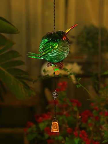 Metal Solar Bird Feeder,Squirrel-Proof Bird Feeders for Outside,Cute Animal Shaped (Hummingbird Shaped) - style: Hummingbird Shaped