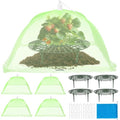 4 Sets Strawberry Plant Support with Mesh Plant Cover,Strawberry Growing Racks Sets with Iron Plant Nails and Storage Bag for Garden Strawberry Vegetables(Green Net - Round) - color: Green Net - Round