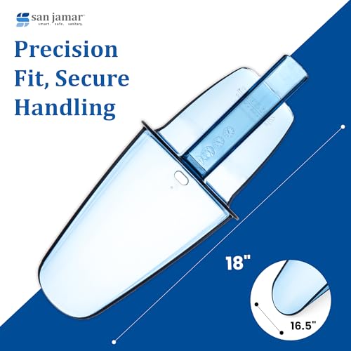 San Jamar Ergonomic Ice Scoop with Shield and Tapered Chute - Easy to Clean, 20-24 Ounce,Blue - size: 20 oz to 24 oz