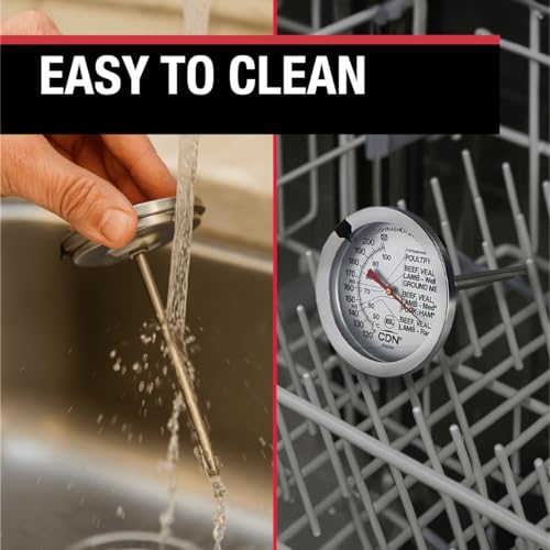 CDN Ovenproof Meat Thermometer NSF Certified Pro Accurate, Temperature Guide on 2" Dial - Easy-to-Read - Poultry, Roasting, Waterproof - IRM200 - size: 2" Dial