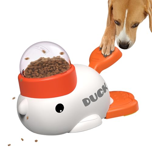 Dog Interactive Treat Dispenser Toy, Food Puzzle Slow Feeder (White) - color: White