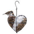 Handmade Alpaca Fiber Bird Nesting Heart, Birds Nests Material Holder, with Refillable Natural Nesting Materials, for Bird Nesting - Outdoor Garden Dispenser & Nesting Material for Wild Birds