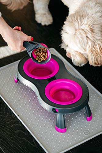 Dexas Popware for Pets Collapsible Klip Scoop, 3-in-1 Pet Food Scoop, Measuring Cup and Bag Clip, 1 Cup Capacity, Fuchsia - color: Fuchsia, size: 1 Cup Capacity