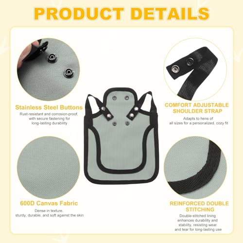 M METERXITY 4-Pack Chicken Saddle for Hens, 9.8 Inch Canvas Chicken Apron Back Protector with Adjustable Strap for Protecting Bird Back Feathers, Poultry Saver [Gray] - color: Gray