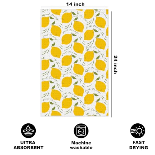 Jztco Funny Trump Kitchen Towel, Lemon Gifts Reusable Hand Towels-01 | Absorbent Microfiber Dish Cloth Tea Towels for Kitchen Home Decor, Anti Trump Gifts for Women 14x24 Inch - color: Multi 1607