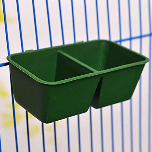 Litewoo Bird Food Water Feeder Parrot Seed Bowl for Cage (3.9inch 2 in 1) | 3.54x1.38x1.97 in, BPA-free plastic, with hooks, easy to clean, prevents tipping and mess, for small bird/parakeet /cage - size: 3.9inch 2 in 1