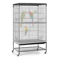 Bissap Bird Cage Seed Catcher, 90-118‘’ Universal Birdcage Net Nylon 31.8'' H Adjustable Elastic Band Stretchy Skirts Mesh Cover for Parrot Cage Seed Guard (Not Include Birdcage)- White - color: White