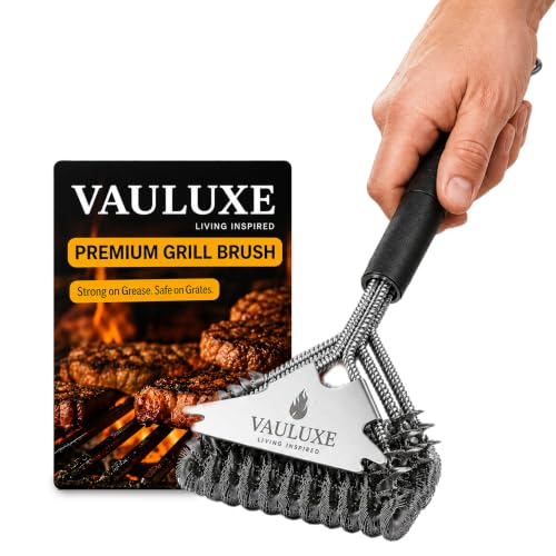18 Inch Bristle Free Grill Brush, BBQ Cleaner with Spiral Spring Head, Steel Scraper