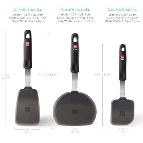 DI ORO Silicone Turner Spatula Set - 600F Heat Resistant, 6-Pc Black | Flexible flippers for eggs, pancakes, and crepes; Won't scratch nonstick pots and pans; BPA-free and dishwasher safe - size: Ultimate Set