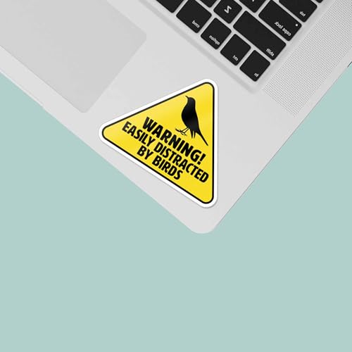 Easily Distracted by Birds Sticker for Hydroflask Water Bottle - Funny Birding Quote Laptop Decal - Cute Birdwatching Gift for Bird Nerds
