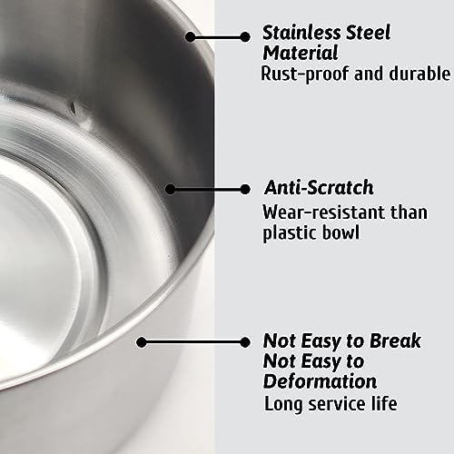 Hamiledyi 2 Pcs Dog Crate Bowl Stainless Steel Puppy Bowls Durable Spill-Proof Pet Water Bowl Hanging Water/Food Metal Bowls for Puppy Medium-Sized Dogs Cats (4.7'' x 2'') - size: XS (19 OZ×2)
