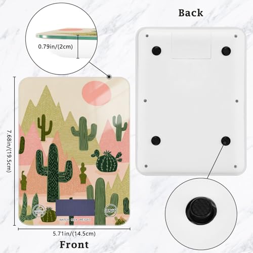 Food Scale Kitchen Scale Food Weight Scales Digital Weight Grams and Ounces Small Electronic Food Scale for Baking Cooking Boho Cacti Mountains Sun - color: Boho Cacti Mountains Sun