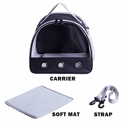 Guinea Pig Carrier Backpack, Clear Bubble Window Backpack for Guinea Pig, Bunny Rat Bird (Black, Carrier) - color: Black