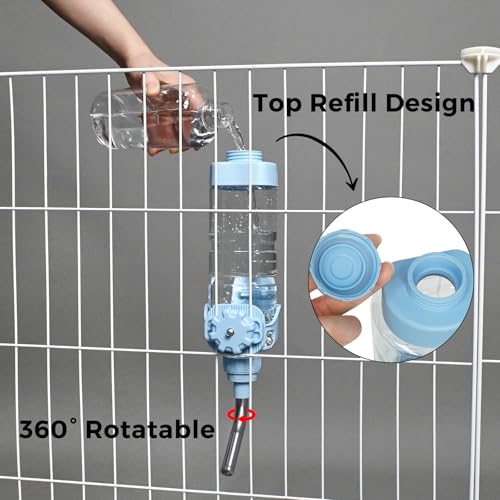 Vannon Dog Crate Water Bottle, 20oz Top-Fill Pet Water Dispenser, Blue | kennel water bottle helps keep pets hydrated longer with fewer refills and easy daily care. - color: Blue, size: 20oz