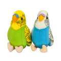 2Pcs Budgerigar Plush Toy, 5.5 inches, Parakeet Plush Toy, Budgie Soft Toy, Bird Stuffed Animal for Kids - color: Blue and Gren