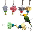 6PCS Bird Grinding Beak Calcium Stone with Bell Rat Mineral Lava Block Trimming Teeth Chewing Toys for Chinchilla Bunny Budgie Cockatiel Parakeet Parrot(Random Delivery of Color)