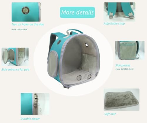 Small Animal Carrier Guinea Pig Backpack,Transparent, Breathable Backpack Carrier for Hedgehogs, Rabbits, Birds, Squirrels, Hamsters, Lizards Comfortable, Portable Travel Bag for Small Pets (Green) - color: Green
