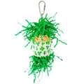 Bonka Bird Toys 2778 Shamrock Sola Cup 7" x 3" Cardboard and Natural Sola Atta Ball Bird Foraging and Chew Toy with Crinkle Paper and Quick Link for Parakeet Cockatiel Conure Quaker - size: Pack of 1