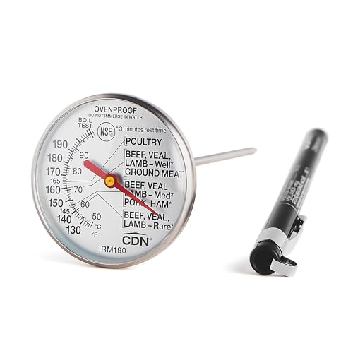 CDN Ovenproof Meat Thermometer | NSF® Certified | ProAccurate® | 1.75" Dial | For Oven & Grill Cooking | Durable Stainless Stem | Fast & Accurate Readings | IRM190 - size: 1.75" Dial