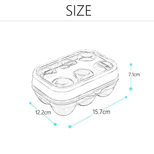 JAMOR 6 Grid Egg Storage Box Refrigerator Crisper Egg Protection Box Portable Egg Carriage Container For Camping Picnic Essential (Blue) - color: Blue