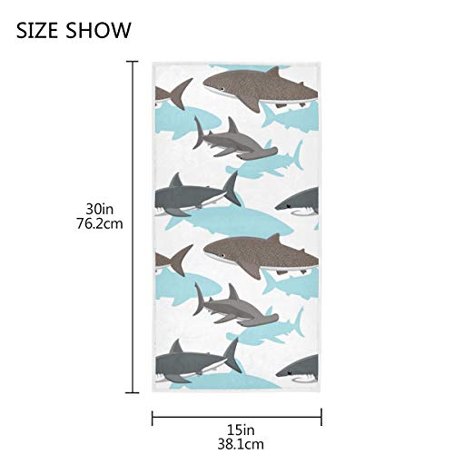 Starry Whale Shark Hand Towel Ultra Soft Luxury Towels for Bathroom 30"x15" - color: Multi 2