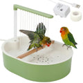 Automatic Bird Bath with Electric Water Pump Tub for Parakeets | Quiet Running Faucet, Continuous Flowing Shower Toy, for Cockatiel, Budgie, Conure, Lovebird, Quaker, Small Medium Birds