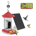 Smart Hummingbird Feeder with Camera, Wireless Bird Feeders | Solar Powered, AI Recognition, Instant Notifications, Feeder for Outdoor, Ideal Gift for Bird Lovers - color: Red