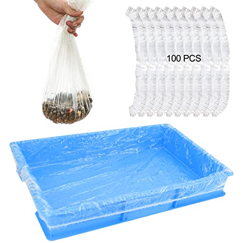 Fhiny 13.8'' x 9.9'' Disposable Guinea Pig Cage Liner, 100 PCS Plastic Rabbit Tray Liner Leak Proof Small Animal Litter Pan Bags Universal Hamster Cage Toilet Film for Bunny Chinchilla Hedgehog Bird - size: 13.8'' x 9.9''