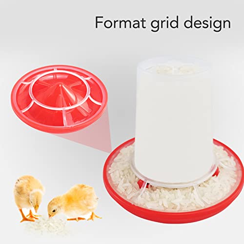 Chick Feeder and Waterer Kit, Mini Chicken Feeder and Waterer, Rotary Sleeve Design Automatic Feeding and Watering Combo for Baby Turkey, Guinea Fowl, Quail and Pigeons, 3.6x4.0in